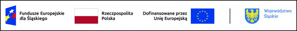 logotypu UE, Flaga Polski, Fundusze Europejskie Urząd Marszałkowski woj. śląskiego